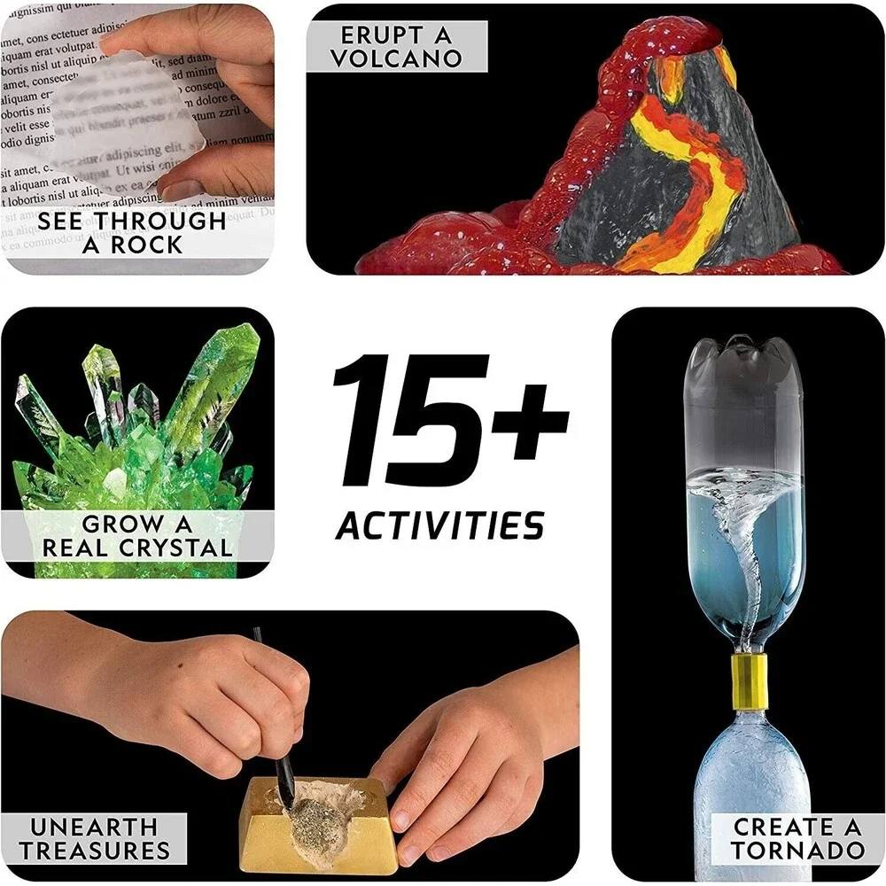 National Geographic Mega Earth Science Experiments Kit Volcano Crystals STEM